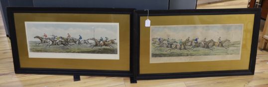 After Henry Alken, pair of coloured engravings, Newmarket Race's, 'The Gallop' and 'The Race',
