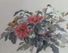 Fei Chengwu (Chinese, 1914-2001), watercolour, Bird and camellia, 1963 Leicester Galleries