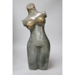 Daniel Baradza (Zimbabwean). A large carved stone female torso, 52cms high