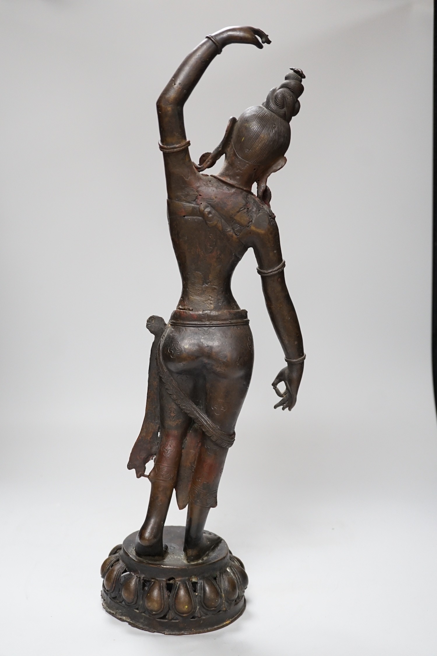 An Indian bronze figure of Parvati. 53cm tall - Image 4 of 7