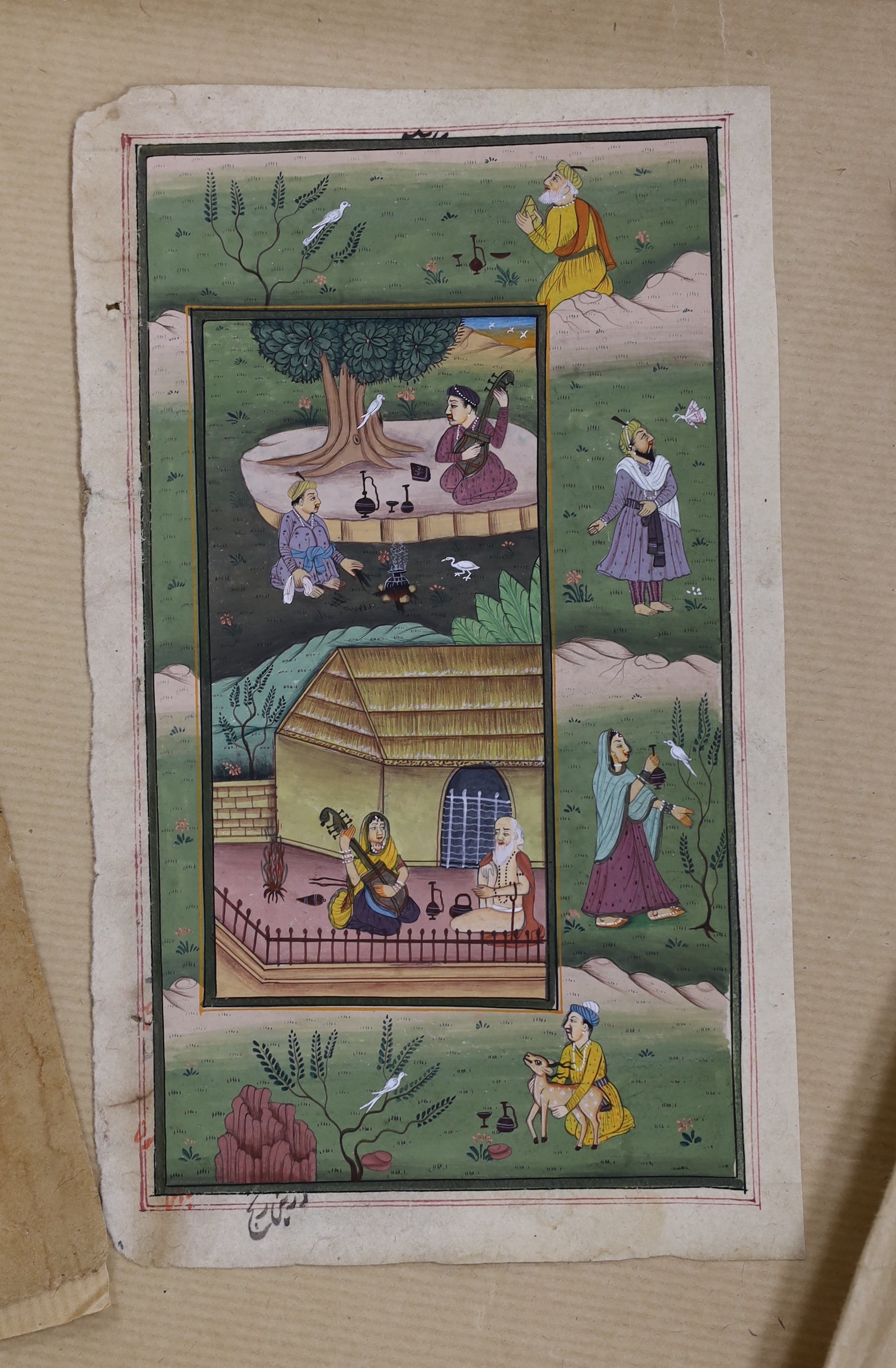 Indian School c.1900, folio of gouaches on paper, Studies of nobles and courtiers, largest approx. - Image 4 of 4