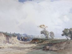 Charles Harrington (1865-1943), watercolour, 'Road widening, Sussex', signed and dated '27, 27 x
