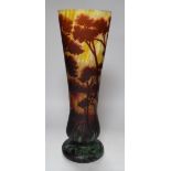 A large Gallé style cameo glass vase, 46cm