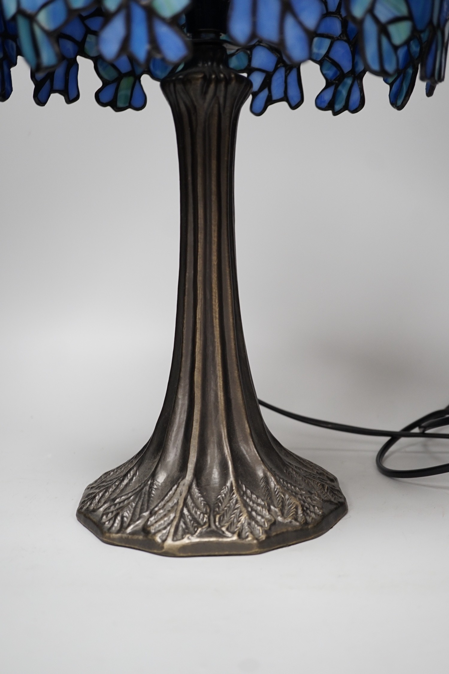 A Tiffany style stained glass lamp. 54cm tall - Image 4 of 4