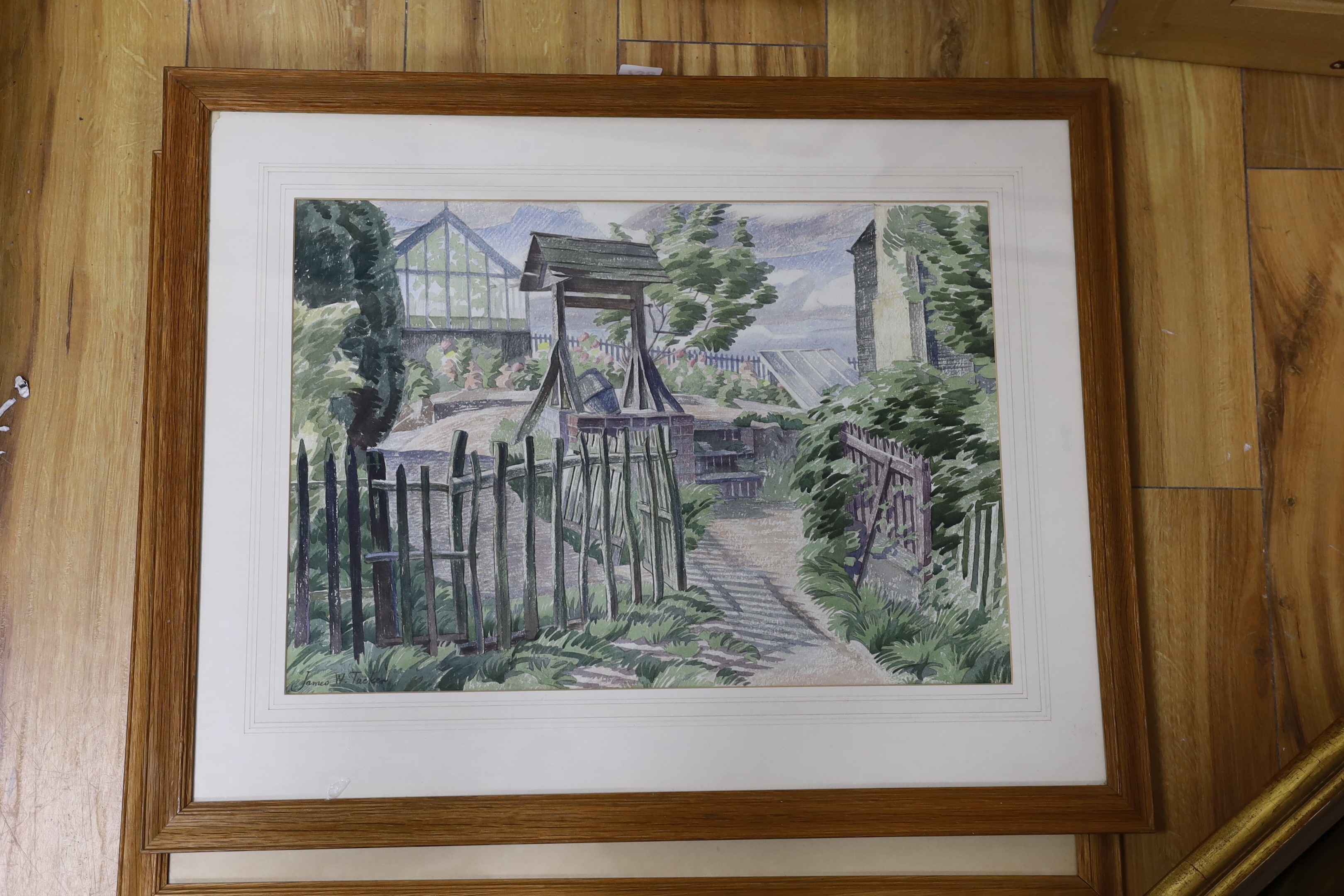 James Walker Tucker (1898-1972), watercolour, 'The wishing well', signed, 35 x 50cm - Image 2 of 2