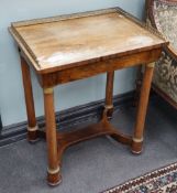 A Regency gilt metal mounted rosewood side table, width 64cm, depth 45cm, height 77cm