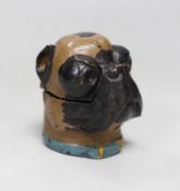 A painted cast metal bulldog inkwell, 9.5cm