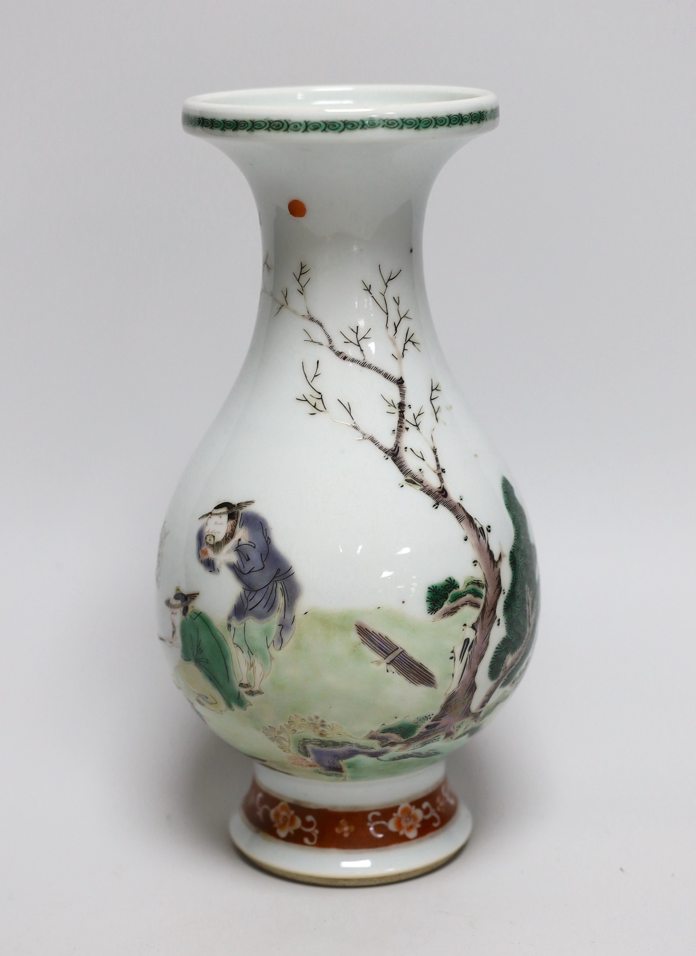 A Chinese ‘fishing’ vase, 23cm