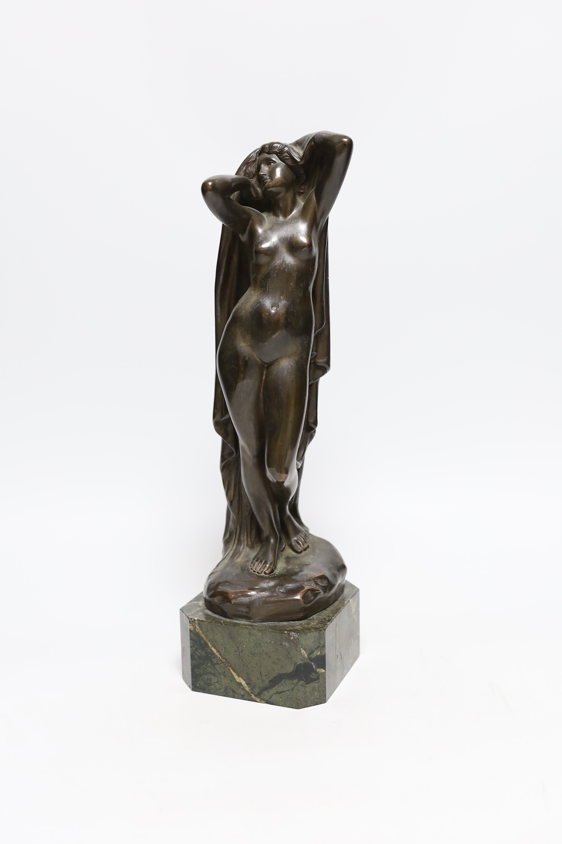 Eugen Schlipf (German, 1869-1943). A standing female nude female, on marble base, signed, 36cms