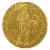 Netherlands Trade Coinage, Willem II gold 1 ducat 1841, good VF.