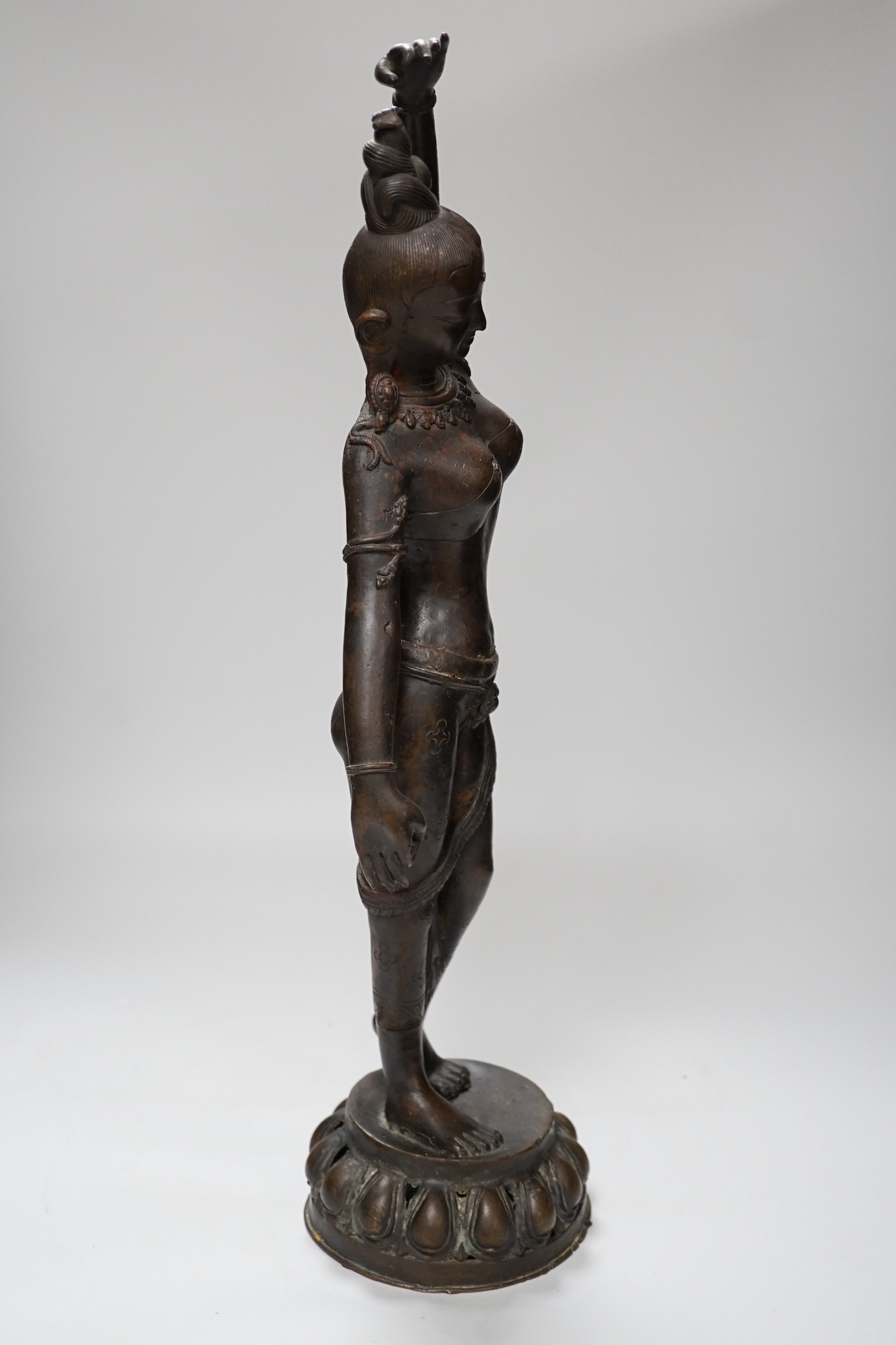 An Indian bronze figure of Parvati. 53cm tall - Image 7 of 7