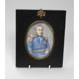 English school, 19th century, portrait miniature on ivory, portrait of Commander Joseph Nesbit King,