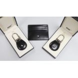 A Mont Blanc Meisterstuck credit card holder (new), a Mont Blanc Porte Cles key fob (new, full
