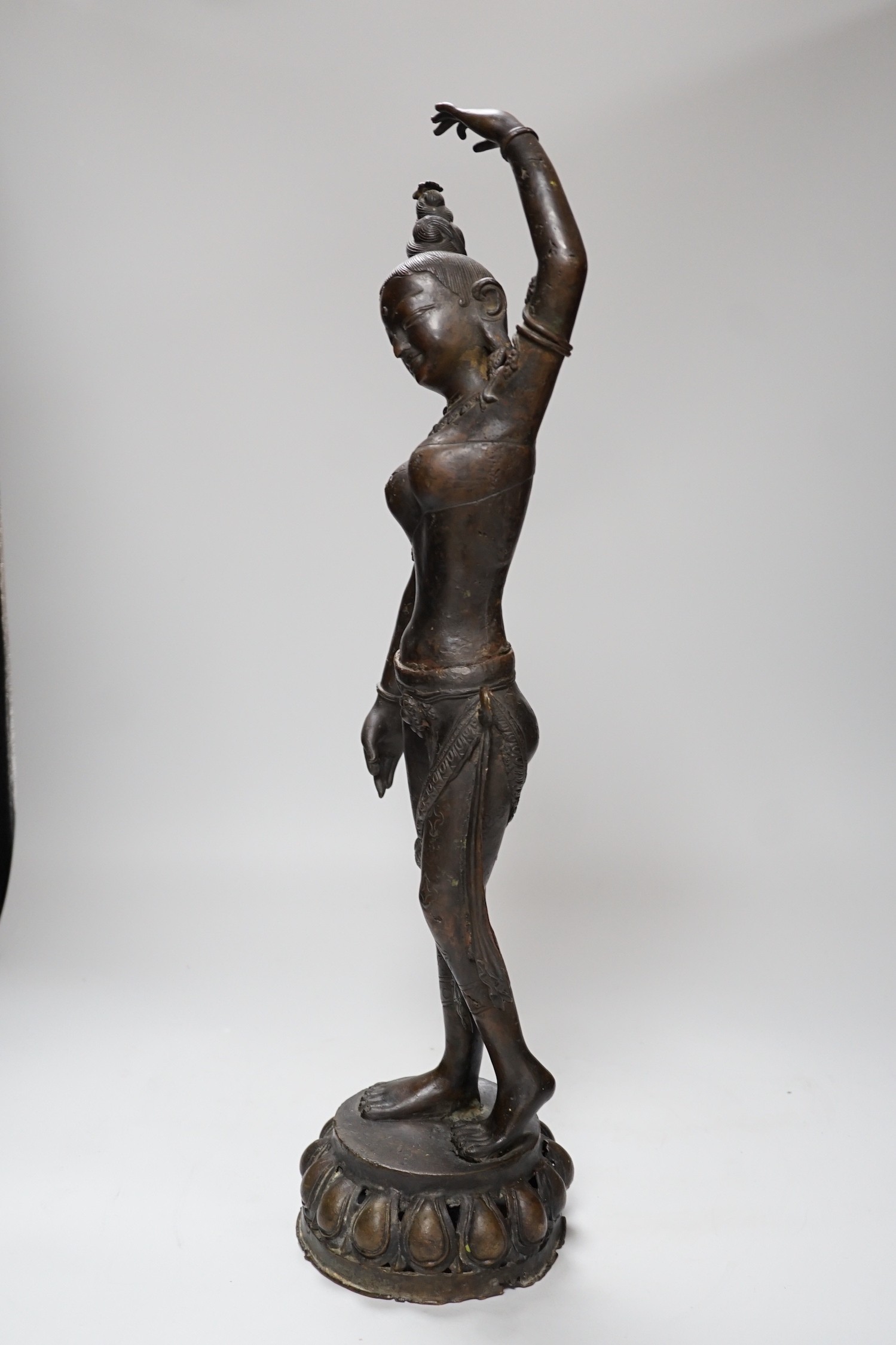 An Indian bronze figure of Parvati. 53cm tall - Image 3 of 7