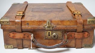 A Victorian Stephen Grant & Joseph Lang Ltd leather cartridge case, 40cms wide, 29cms deep