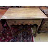 A small 1920's oak side table, width 84cm, depth 52cm, height 75cm