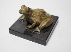A Camilla Le May limited edition common rider frog bronze, model 5/9, 8cm tall