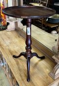 A Victorian and later circular mahogany tripod wine table, diameter 46cm, height 66cm