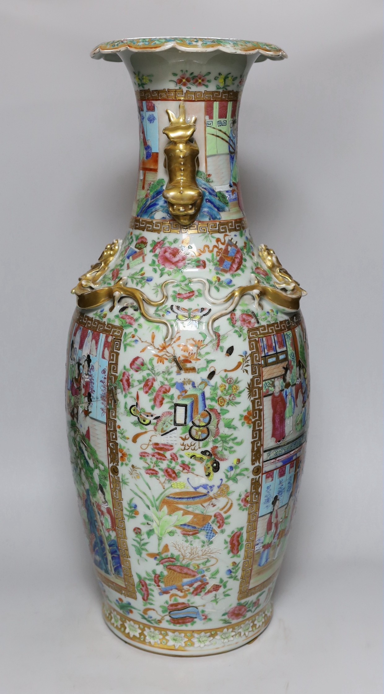 A large Canton baluster vase, 61cms high - Image 3 of 5