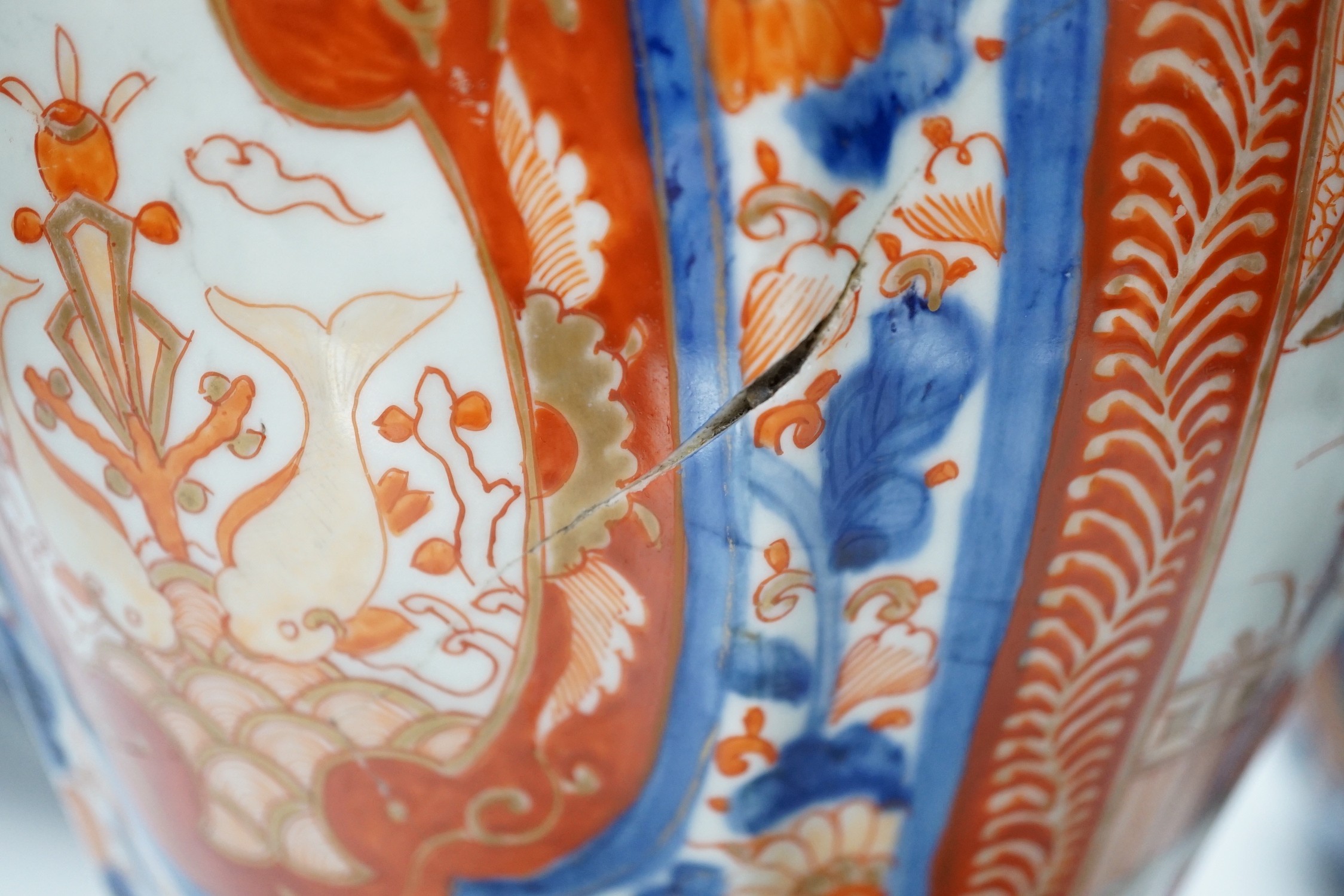 Three large Imari vases, tallest 28.5cm - Image 3 of 11