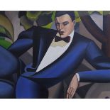 After Tamara de Lempicka, oil on canvas, 'Vue du Homme', bears monogram, 35 x 44.5cm