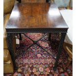 A George III and later rectangular mahogany silver table, width 70cm, depth 62cm, height 73cm