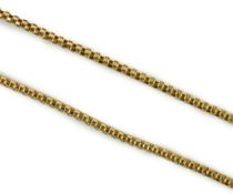 A modern 750 yellow metal chain, 48cm, 7.5 grams.
