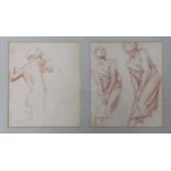 Alfred George Stevens (1817-1875), two sanguine chalk drawings, Figure studies, 24 x 20cm, framed as