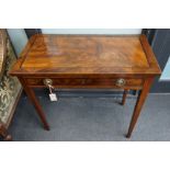 A George III banded mahogany side table, width 75cm, depth 40cm, height 71cm