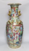 A large Canton baluster vase, 61cms high