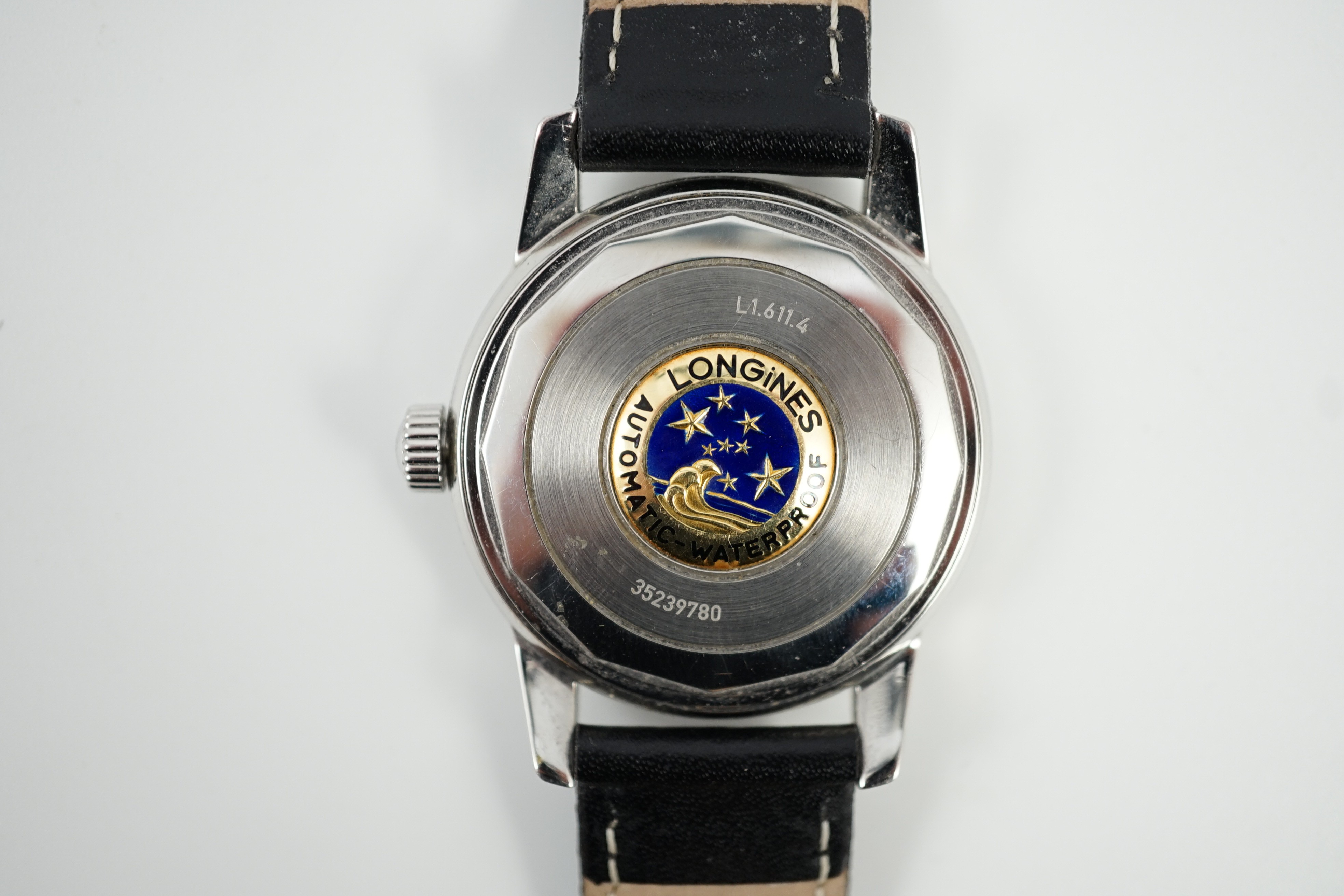 A gentleman's steel and enamel Longines Conquest Automatic wrist watch, with date aperture, case - Image 5 of 5