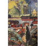 Yvonne Barlow (1924-2017), oil on canvas, View of Florence, 75 x 50cm