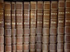 Punch Magazine, 100 years from 1841, large quantity of bound 19th and 20th century editions,