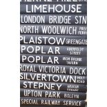 Three 1970's bus destination canvas lined blinds, Edmonton and other London Boroughs