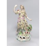 An 18th century Derby figure of Diana the Huntress, 28.5cm