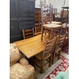 An 18th century style rectangular oak refectory dining table, length 167cm, depth 78cm, height