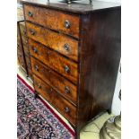 A George IV and later mahogany five drawer chest, width 84cm, depth 55cm, height 119cm