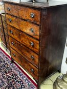 A George IV and later mahogany five drawer chest, width 84cm, depth 55cm, height 119cm