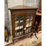 A Victorian mahogany standing corner cabinet, width 78cm, depth 42cm, height 112cm