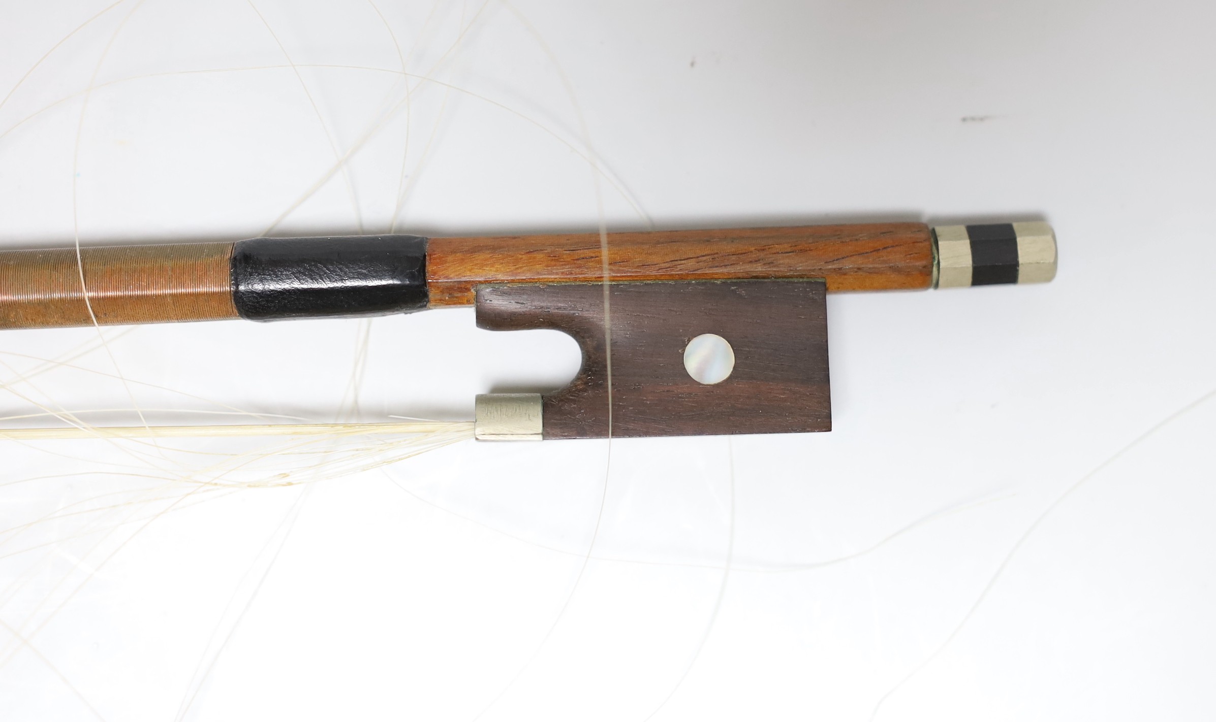 A cased viola and bow, viola back measures, 40.5cm - Image 13 of 15