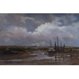 Andrew King R.O.I. (b.1956), oil on board, 'Morston Creake, Norfolk', signed, 20 x 28cm