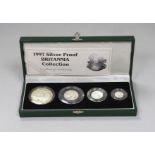 Elizabeth II (1952-2022), Silver proof Britannia collection coins, 1997, cased