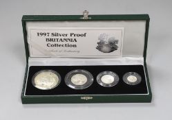Elizabeth II (1952-2022), Silver proof Britannia collection coins, 1997, cased
