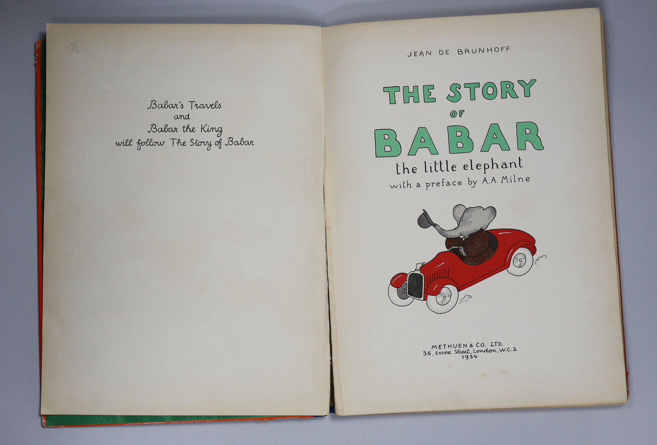 ° ° Two volumes: Jean de Brunhoff, The story of Barbar and Barbar's Travels, - Image 3 of 3