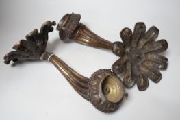 A pair of Regency wall sconces, 31cms wide