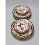 A part set of Royal Crown Derby Imari pattern plates (12 large and 11 small) 17cm & 26cm