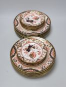 A part set of Royal Crown Derby Imari pattern plates (12 large and 11 small) 17cm & 26cm