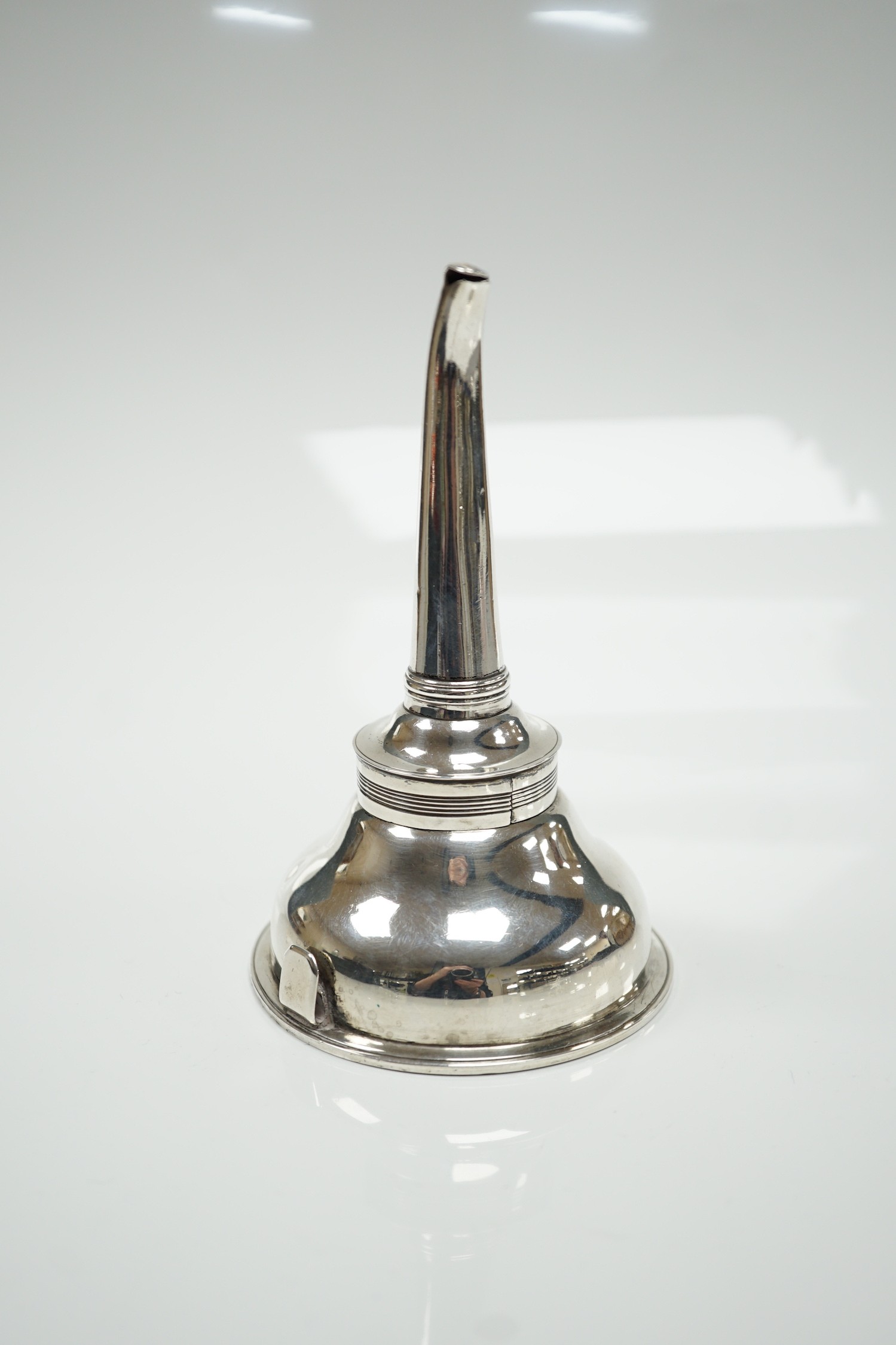 A George III silver wine funnel, Hannah Northcoat?, London, 1799, with muslin ring, 13.7cm, 96 - Image 2 of 4
