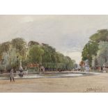 John Fulleylove (1845-1908), watercolour, 'Tuilleries Gardens, Paris', signed, 13 x 18cm
