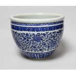 A Chinese blue and white jardiniere, 18cm